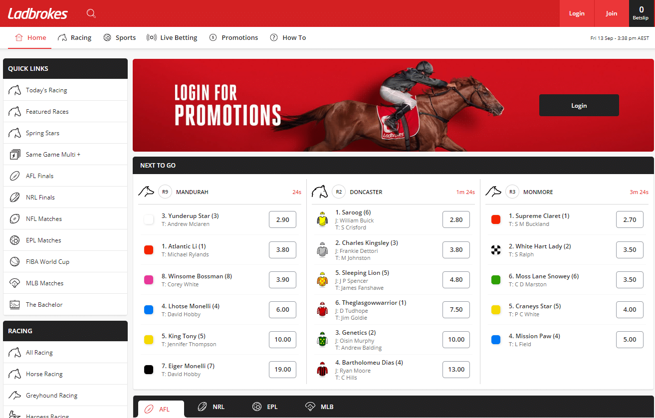 Ladbrokes vs Bet365 vs Unibet vs Pointsbet